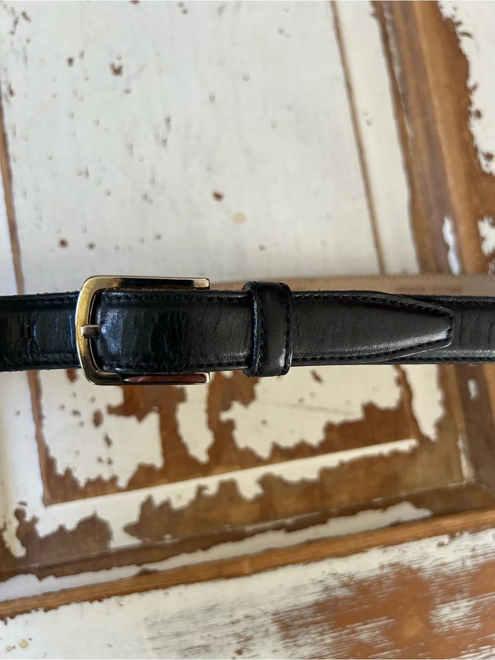 Ann Taylor Black Leather Belt S Fits Waist Approximately 26